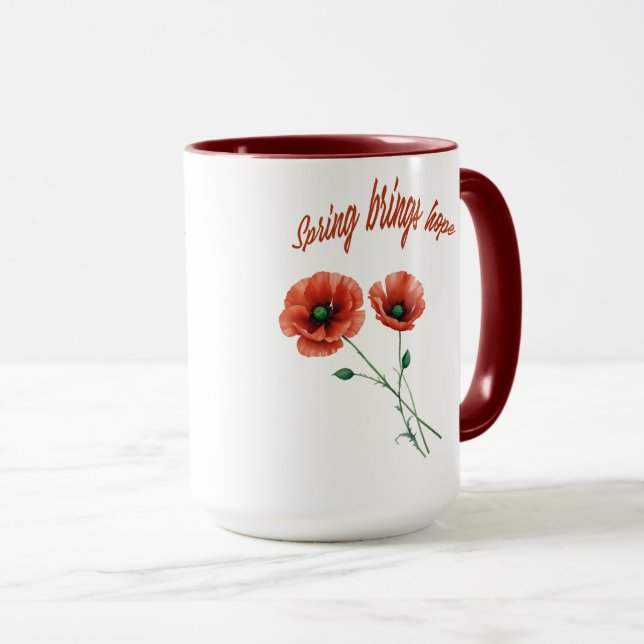 Caneca Bloom com esperança - Primavera Flower Mug (Frente Esquerda)