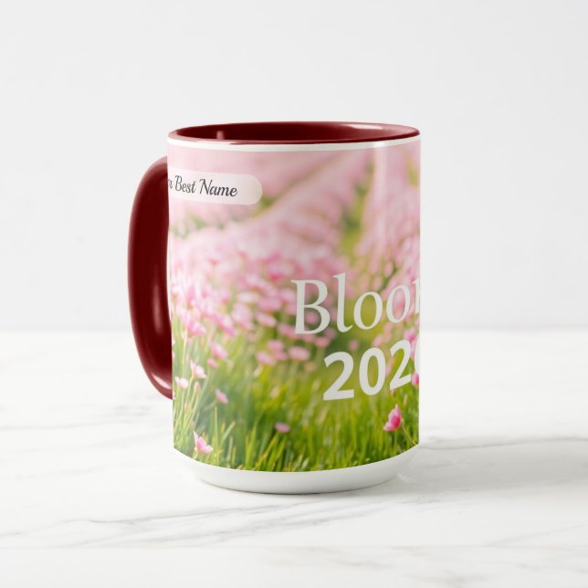 Caneca Bloom Swirl Personalizada (Frente Esquerda)