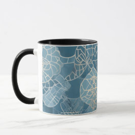 Caneca Blue Botânico Geométrico Batik