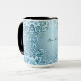 Caneca Blue Decorative Floral Mug