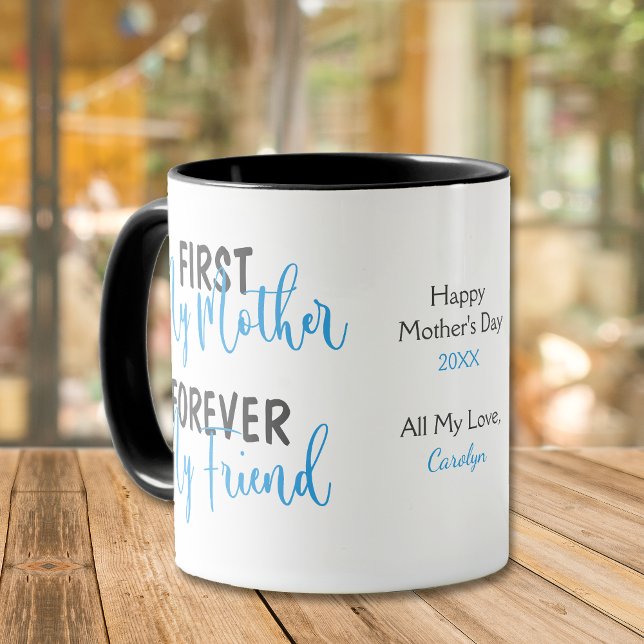 Caneca Blue First Madre Forever Amigo Mug (Criador carregado)
