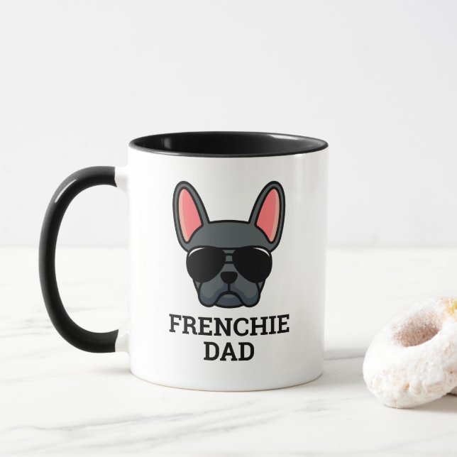 Caneca Blue French Buldog Frenchie Pai Mug (Com Donut)