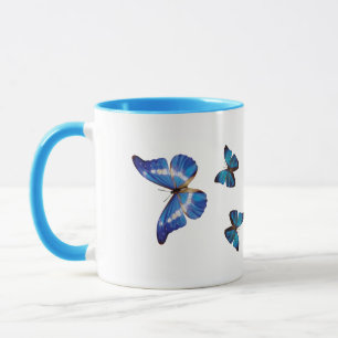 Caneca Blue Morpho Butterflies Coffee Mug