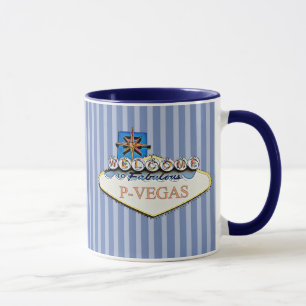 Caneca Blue Orange P-Vegas Platteville Wisconsin Mug