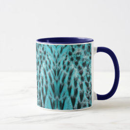 Caneca Blue plumage - cool feather design