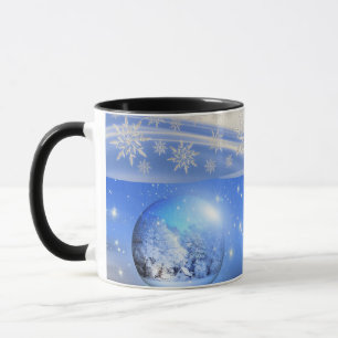 Caneca Blue Pristine Snowflakes Mug para Pai