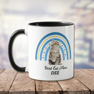 Caneca Blue Rainbow Best Cinza Maine Coon Cat