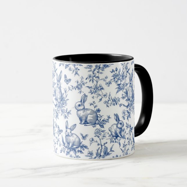 Caneca Blue Toile De Jouy Coelhinho da Páscoa (Frente Esquerda)