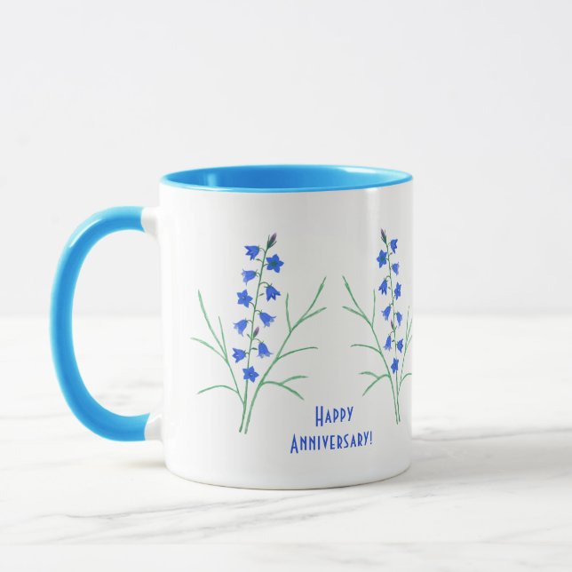 Caneca Bluebell Flores Feliz Aniversário Mug (Esquerda)