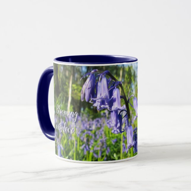 Caneca Bluebells florescentes - Dia de as mães personaliz (Frente Esquerda)