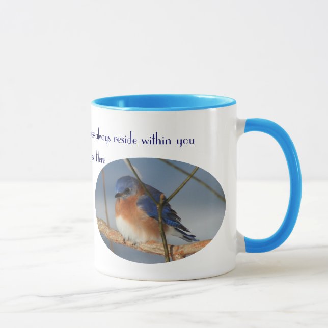 Caneca Bluebird De Felicidade Inspiracional (Direita)
