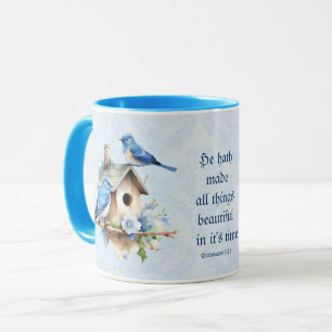 Caneca Bluebird Scripting Mug Birdhouse Eclesiastes