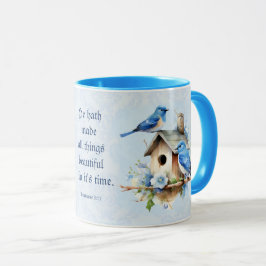 Caneca Bluebird Scripting Mug Birdhouse Eclesiastes