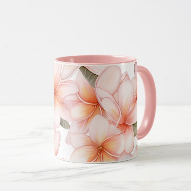 Caneca Blush Pink Frangipani Ceramic Combo Mug (Frente Esquerda)