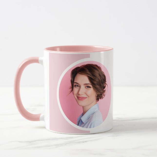 Caneca Blush Rosa Branco Foto MUA  Elegante Café  (Esquerda)