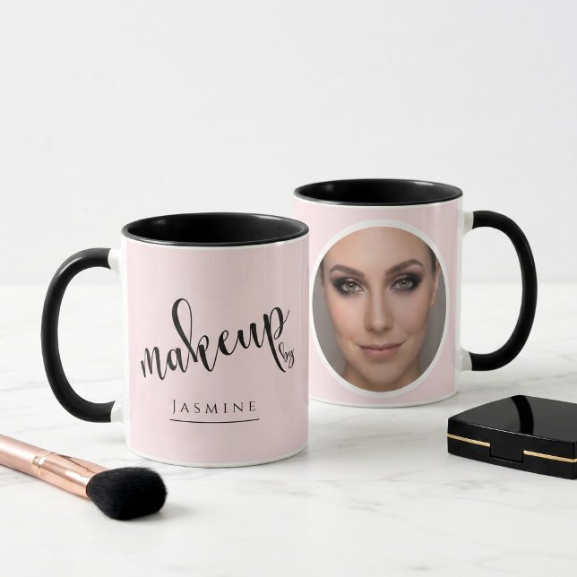 Caneca Blush Rosa Foto MUA  Elegante Café  (Criador carregado)