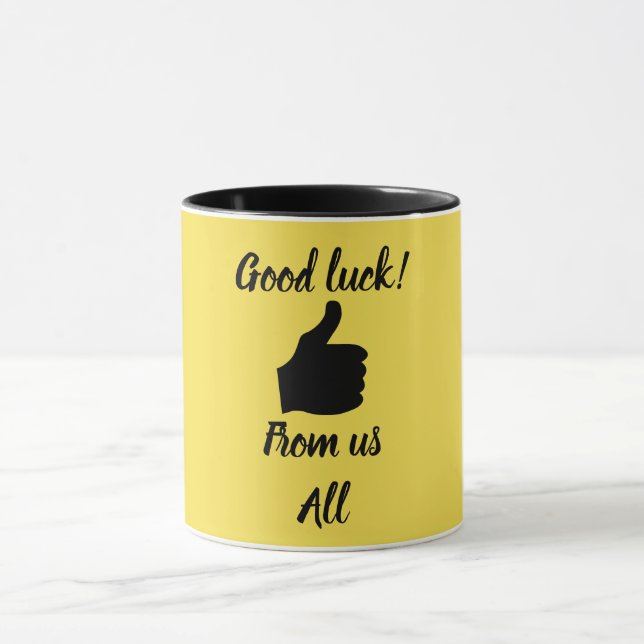 Caneca Boa sorte de todos nós. (Centro)
