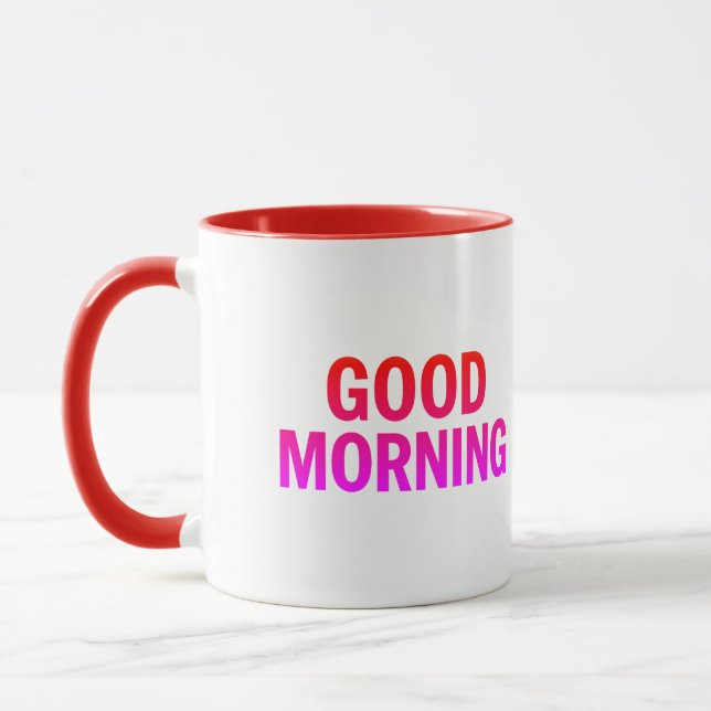 Caneca Boas Manhãs - Taça de Café com Cotação Positiva (Esquerda)
