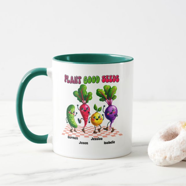 Caneca BOAS SEMENTES DA PLANTA Brilhante Personalizado 4  (Com Donut)