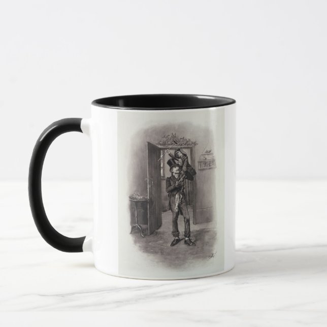 Caneca Bob Cratchit e Tim minúsculo, 'de Charles Dickens: (Esquerda)