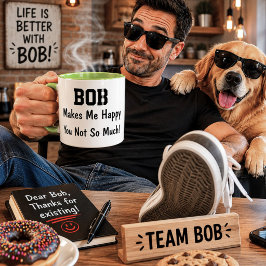 Caneca Bob Me Faz Feliz Presente Personalizado Nome