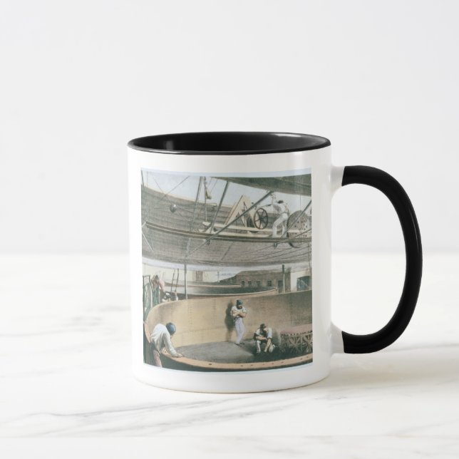 Caneca Bobinando o telégrafo cabografe nos tanques no wo (Direita)