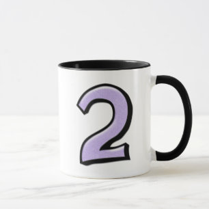Caneca Bobo Número 2 lavanda branca Mug