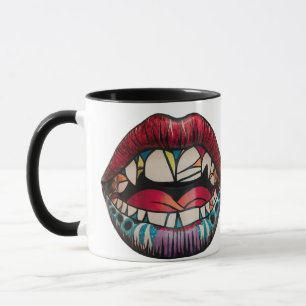 Caneca Boca Aberta Abstrata Psicodélica