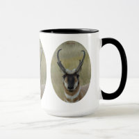 Bode Antílope Pronghorn Negro Cara Tiro na Cabeça