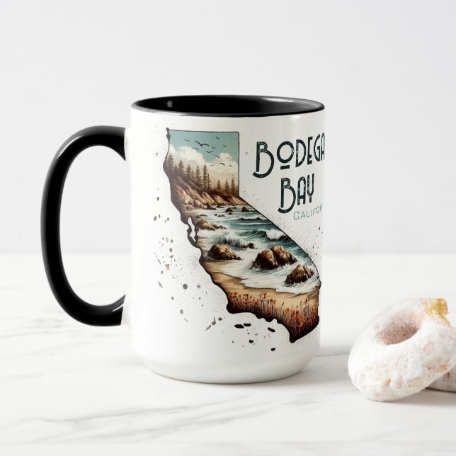 Caneca Bodega Bay California Souvenir Gift (Com Donut)