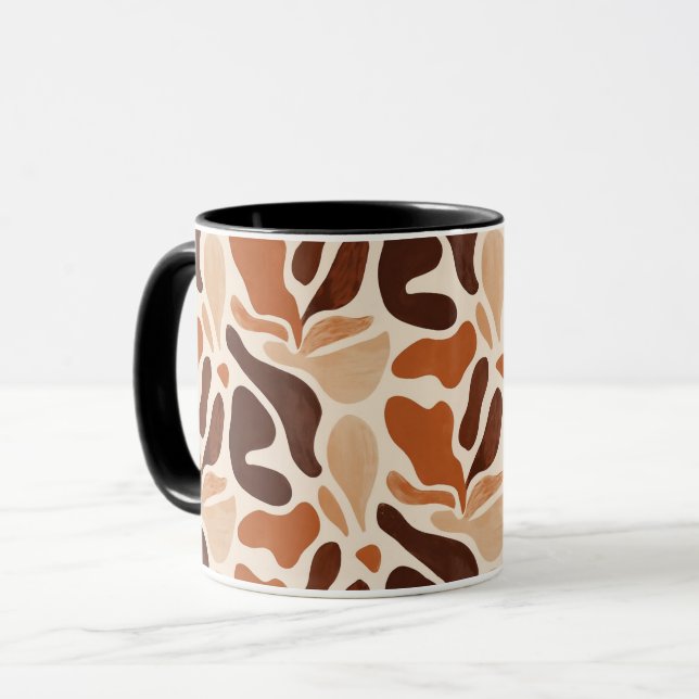 Caneca Boho Abstract Flow Mug – Soft Shape Composition (Frente Esquerda)