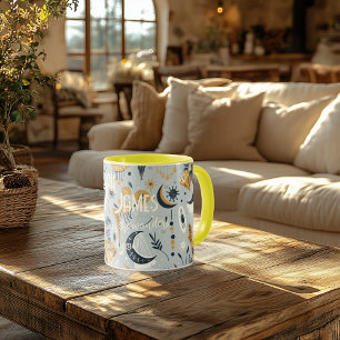 Caneca Boho Chic Celestial Mug Personalizado - Nome Foto