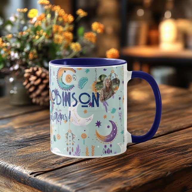 Caneca Boho Chic Custom Mug com Motifs Celestiais (Criador carregado)