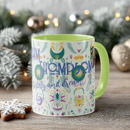 Caneca Boho Chic Mug Personalizado com Floral e Design de