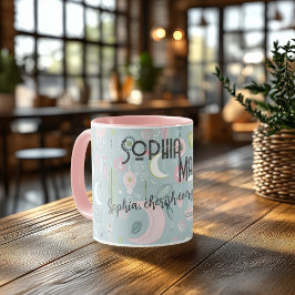 Caneca Boho Chic Personalizada com Desenhos Celest