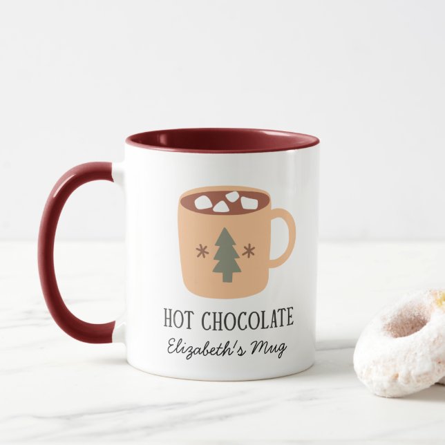 Caneca Boho Christmas Mug Hot Chocolate Mug (Com Donut)