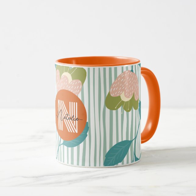 Caneca Boho cores Presente personalizado para laranja de  (Frente Esquerda)