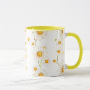 Caneca Boho Daisy Floral Minimalista Primavera Bloom Aest