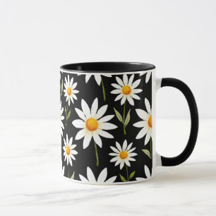 Caneca Boho Daisy Floral Minimalista Primavera Bloom Aest
