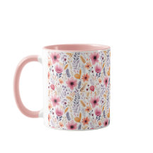 Boho Flor de Campo Rosa Laranja Roxo Coral Floral