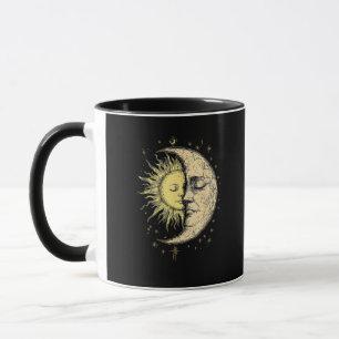 Caneca Boho Místico Sol E Vintagem Estética Da Lua