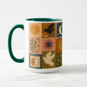 Caneca Boho Retro Celestial Sun Moon