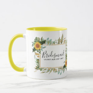 Caneca Boho Sunflower Sage Greenery Casamento