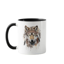 Boho Tribal Wolf Mug