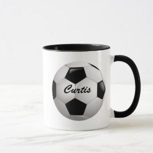 Caneca Bola de futebol customizável do futebol