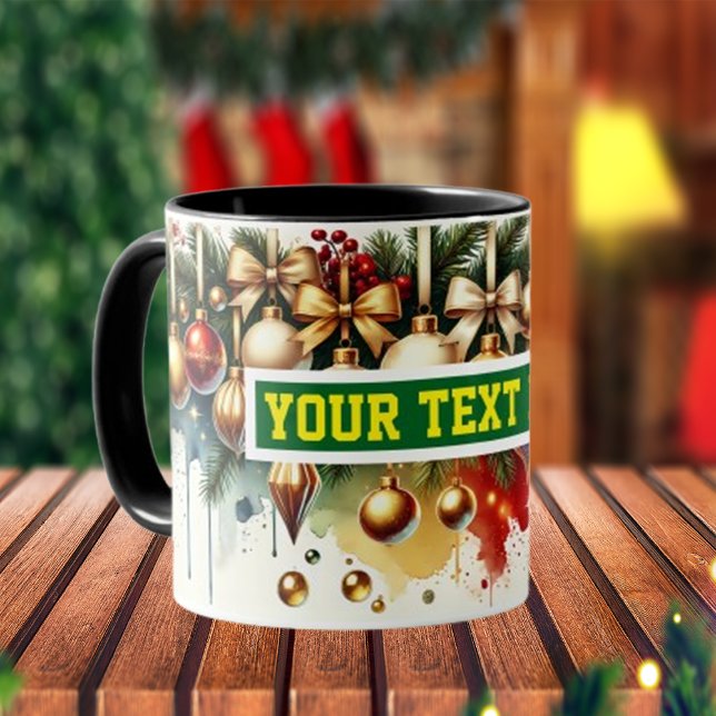 Caneca Bolas de Natal Coffee Mug (Criador carregado)