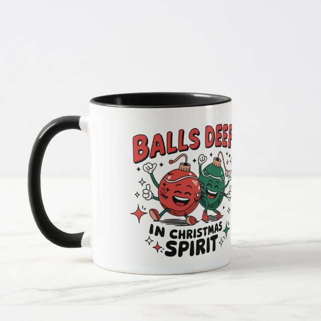 Caneca Bolas de Natal Profundo (Esquerda)