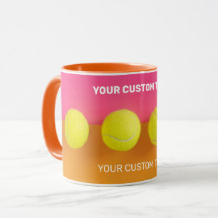 Caneca Bolas de Tênis de Texto Personalizadas