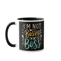 Bold Cute 'I'm Bossy' Gift Mug for Female Boss