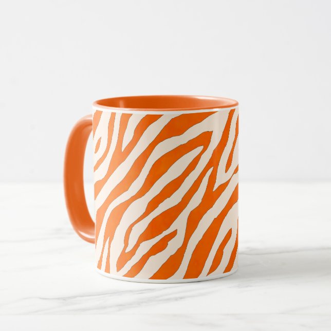 Caneca Bold Orange Tiger Stripe Pattern (Frente Esquerda)